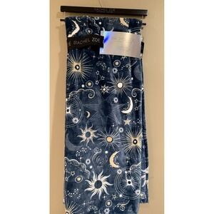 Rachel Zoe Celestial Stars Moon Throw Blanket Microfleece Blue 60x70 Oversize